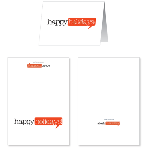 "happy holidays" from Abask Marketing card