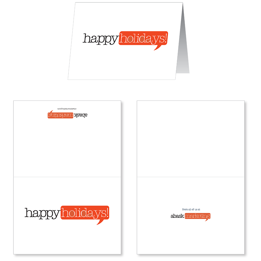 "happy holidays" from Abask Marketing card